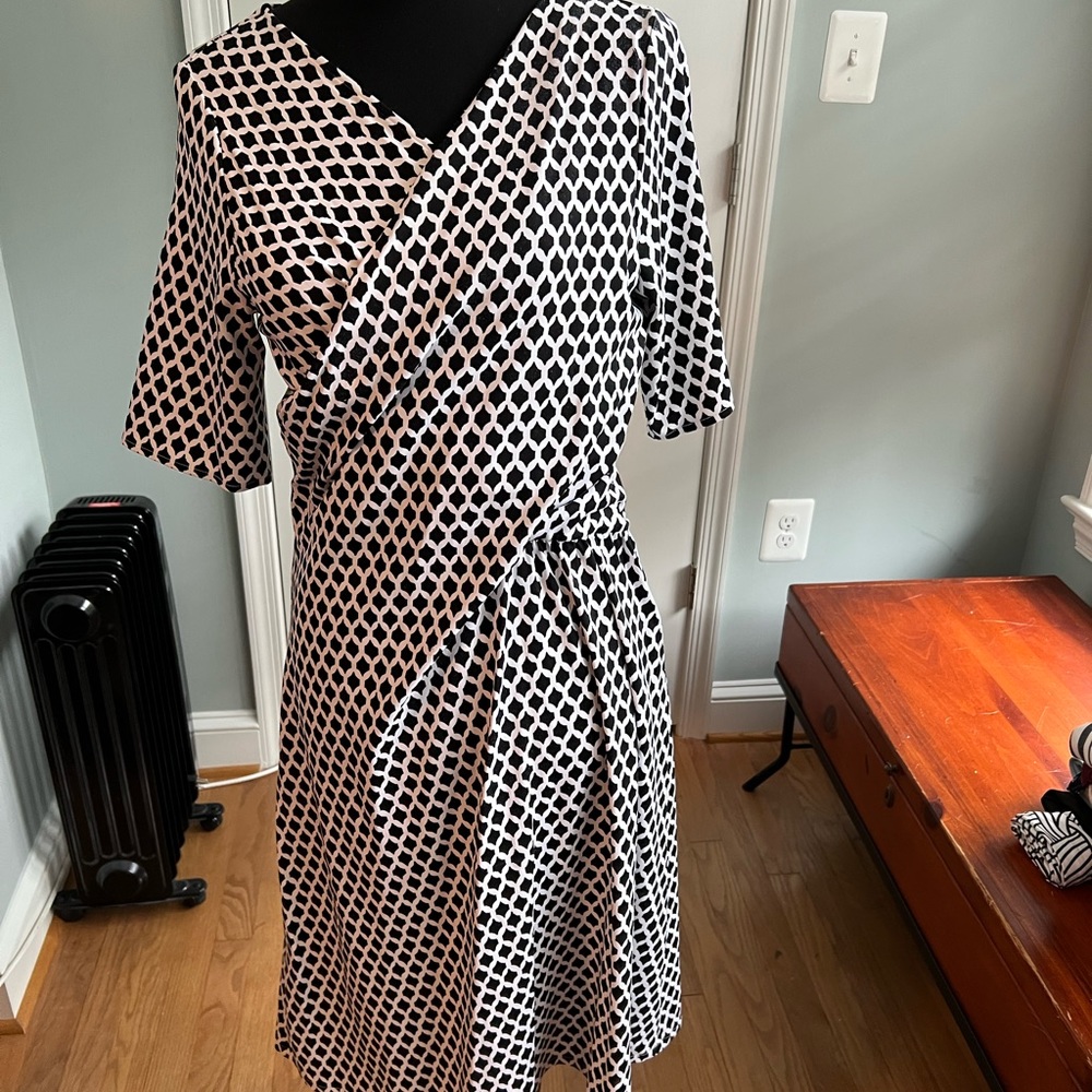 Black & White Talbots Wrap Dress sz M